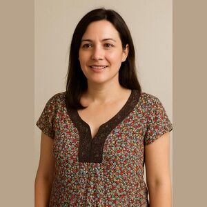 Hollister Floral Ditzy Blouse Multicolor Size Medium Brown Lace Trim Vintage NEW